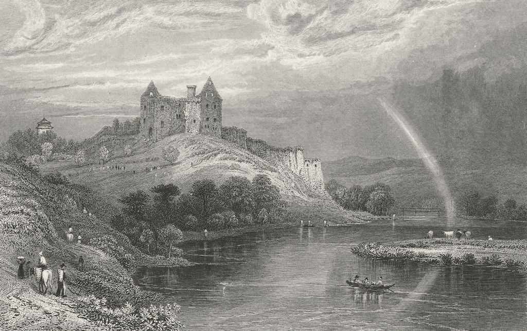 GERMANY. Ruins, Burkheim. Tombleson, Boat 1830 old antique print picture